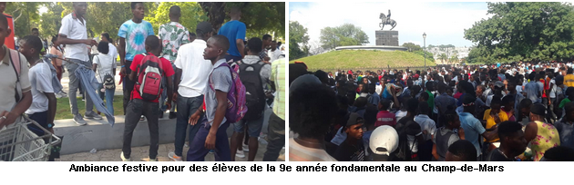 Ambiance festive pour des élèves de la 9e année fondamentale au Champ-de-Mars